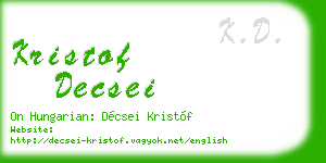 kristof decsei business card